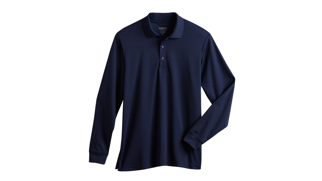 Unisex Long Sleeve Moisture Management Polo Shirt [Navy]