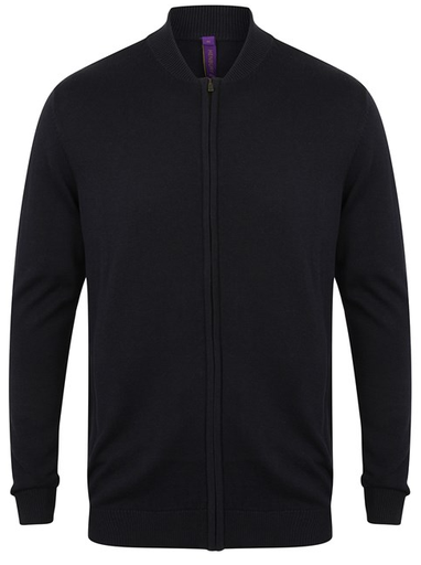 [HB718] Unisex Zip Through Cardigan [Navy]