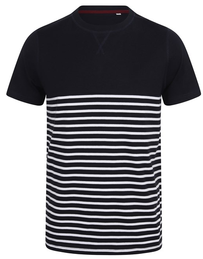 [FR135] Unisex Short Sleeve Navy Stripe T-Shirt [Navy/White]